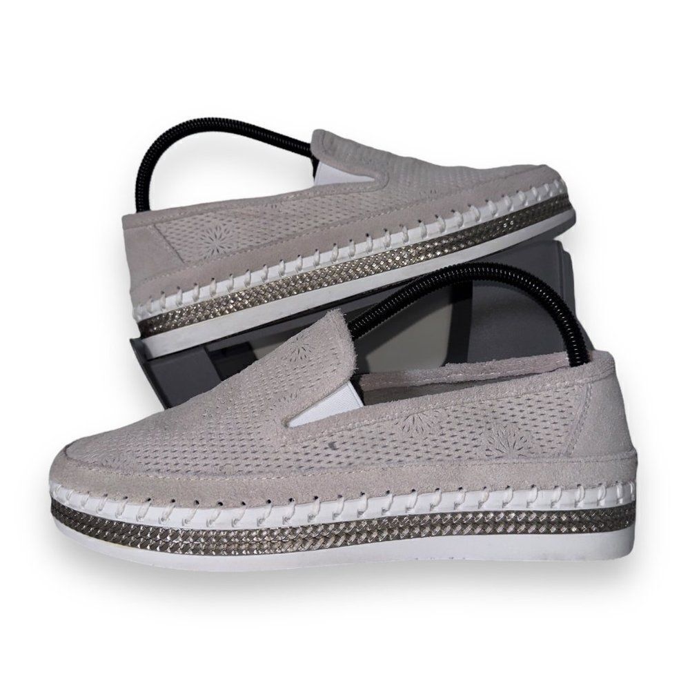 Bernie Mev. New York TW226 Slip-on‎ Suede Loafer Light Grey Women's 9.5-10